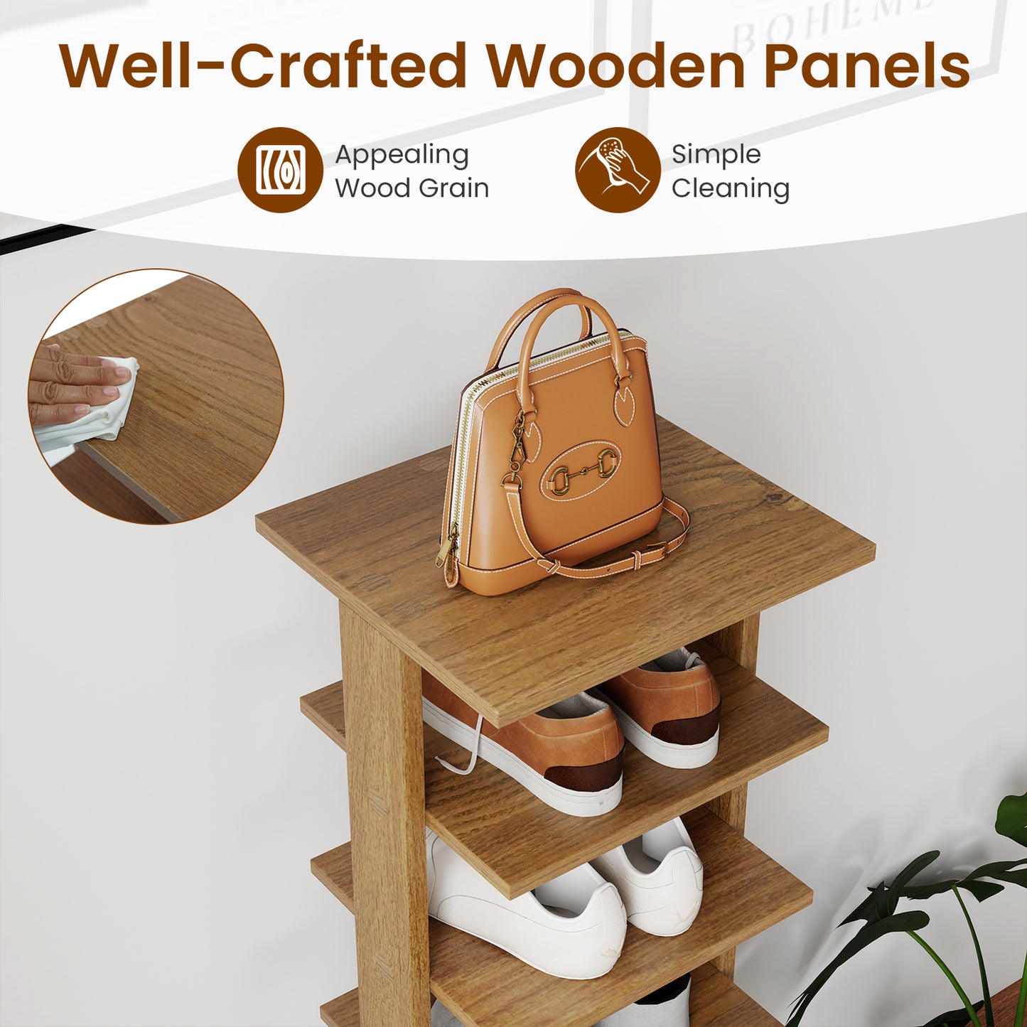 Patiojoy 7-Tier Shoe Rack with Different Height of Practical Shelves M ...