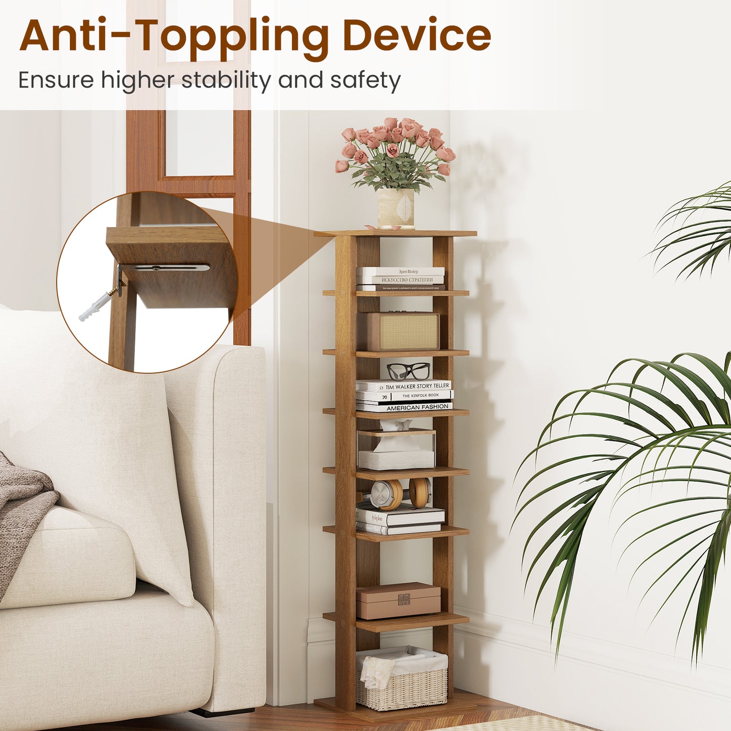 Patiojoy 7-Tier Shoe Rack with Different Height of Practical Shelves M ...