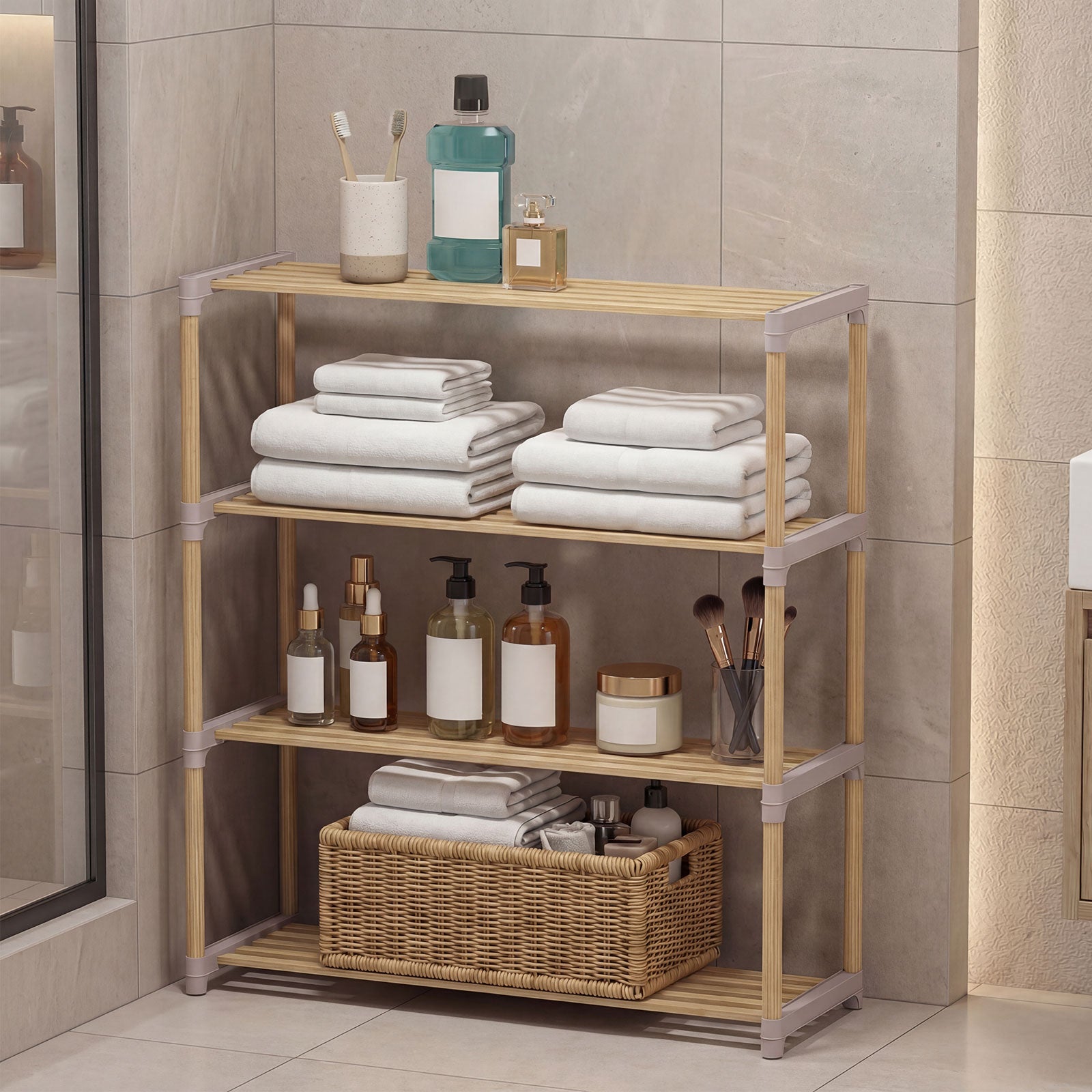 Patiojoy Solid Wood Shoe Rack Shoe Storage Organizer with Slatted Open ...