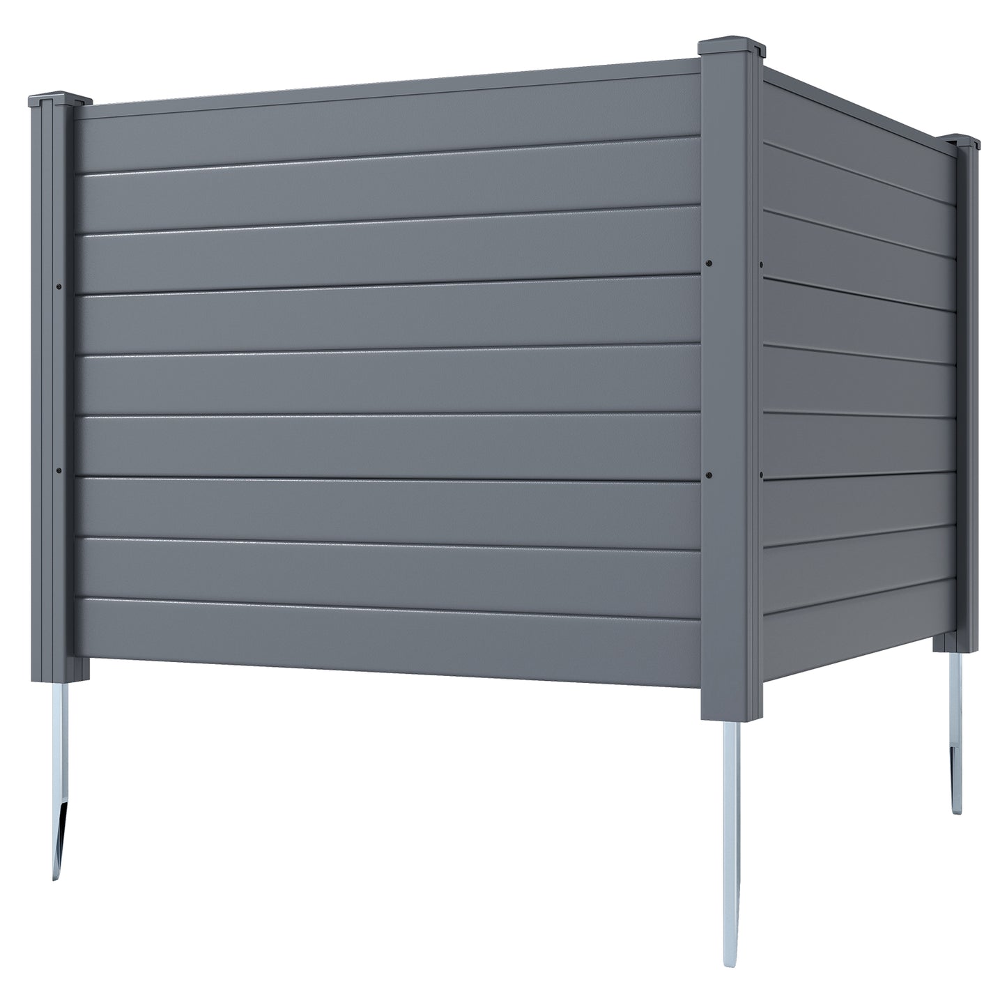 Patiojoy 48" x 38" Air Conditioner Fence 2/3 Panels Outdoor Privacy Fence with Metal Ground Stakes