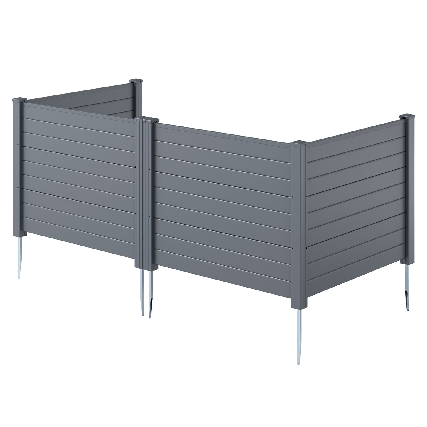 Patiojoy 48" x 38" Air Conditioner Fence 2/3 Panels Outdoor Privacy Fence with Metal Ground Stakes