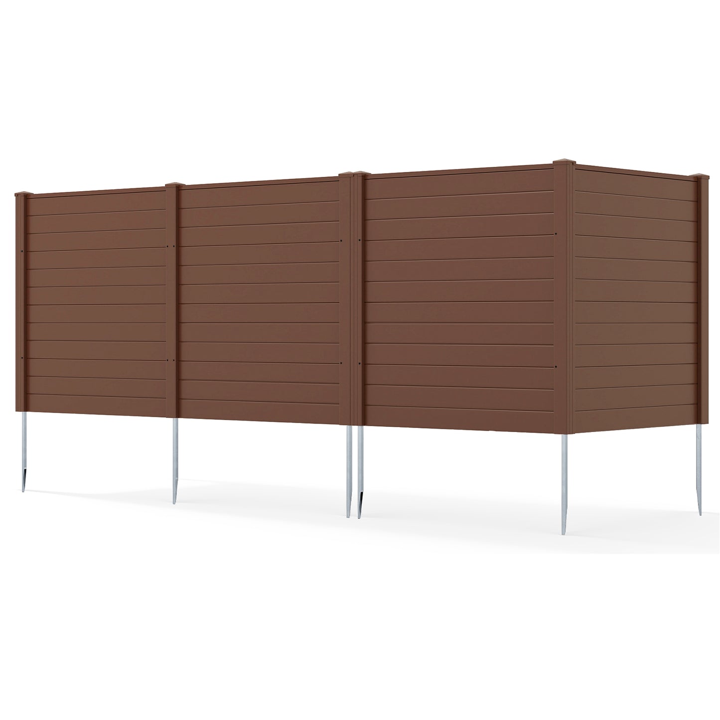 Patiojoy 48" W x 48" H Outdoor Privacy Fence Screen 2/4 Panels Air Conditioner Fence Brown