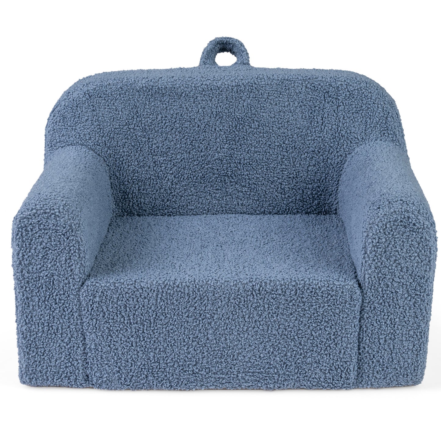 Patiojoy Kids Sofa Toddler Foam Couch with Soft Fleece Fabric Cover Reading Chair for Children Blue/Gray/Pink