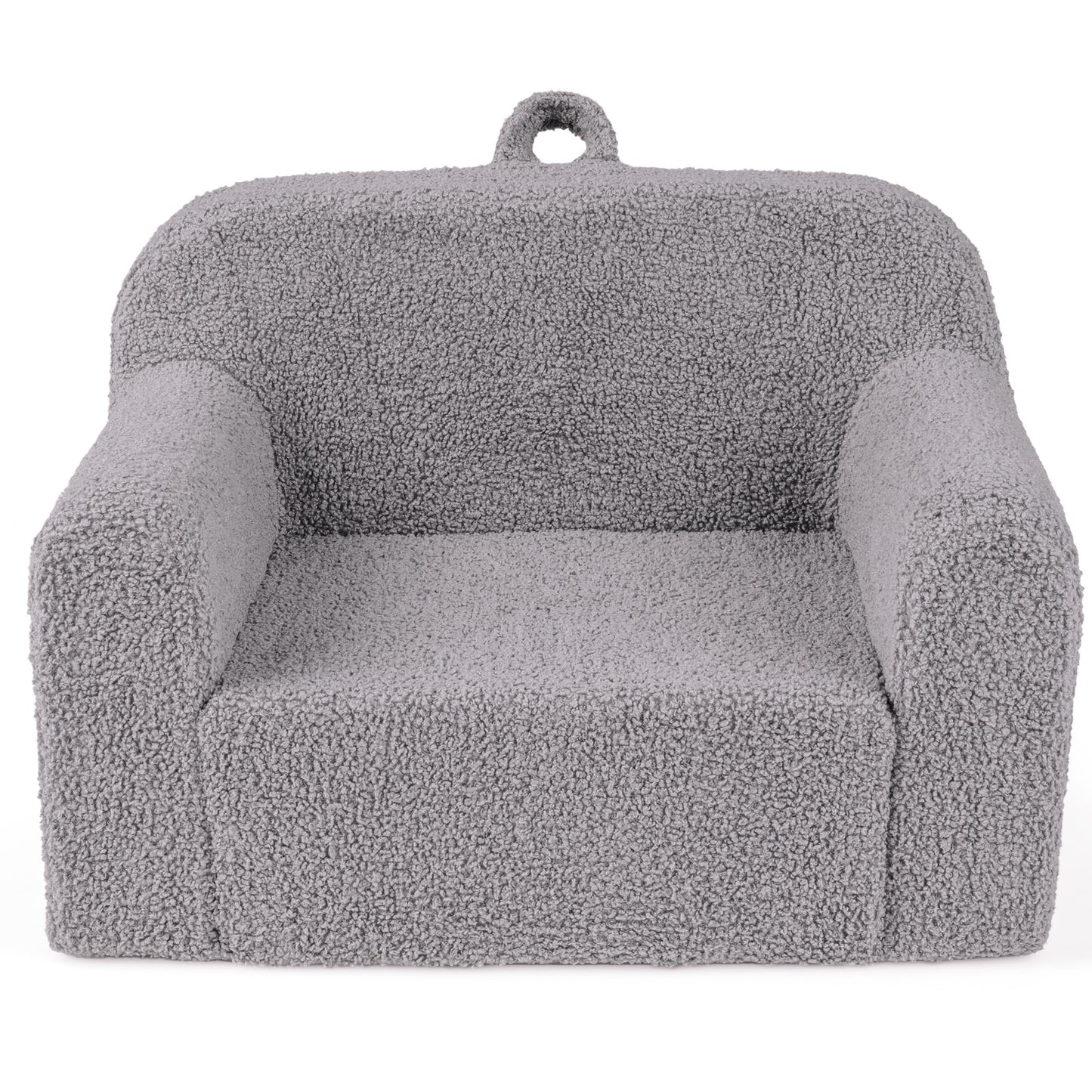 Patiojoy Kids Sofa Toddler Foam Couch with Soft Fleece Fabric Cover Reading Chair for Children Blue/Gray/Pink