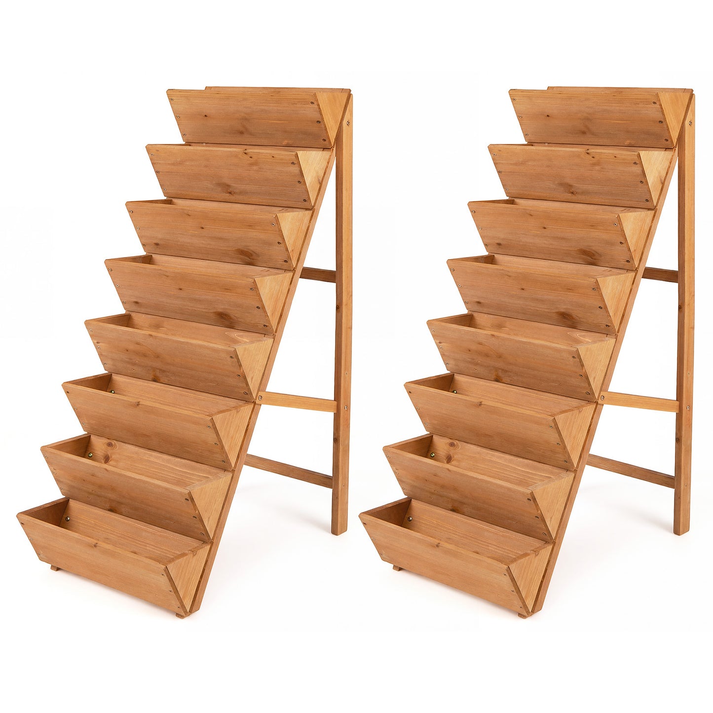 Patiojoy 8-Tier Wooden Vertical Raised Garden Bed Freestanding Plant Stand with Legs for Herbs Vegetables Fruits