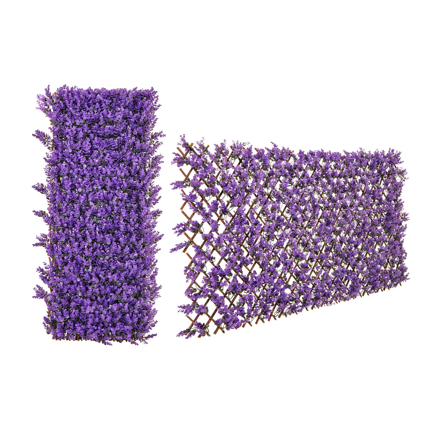 Patiojoy 2PCS Expandable Fence Privacy Screen Decorative Faux  Fencing Panel w/ Real Willow Frame