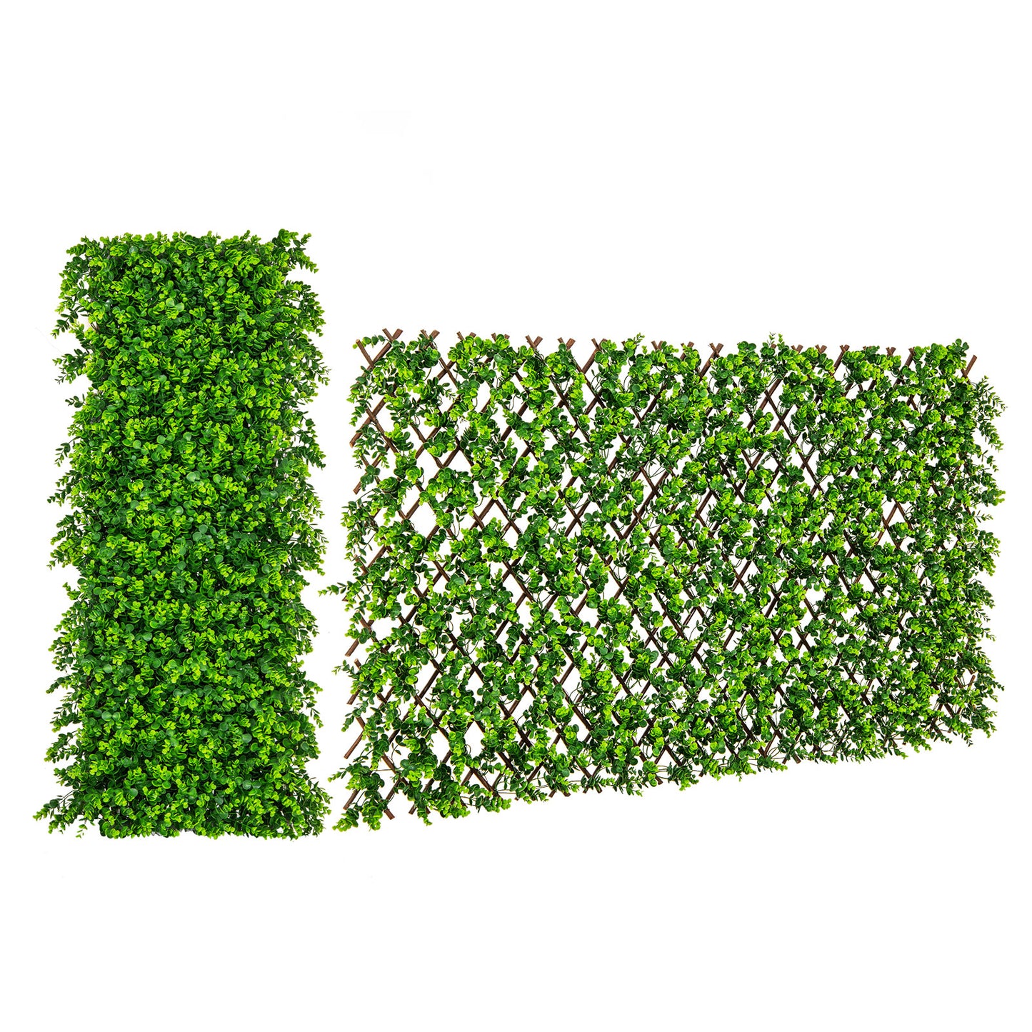 Patiojoy 2PCS Expandable Fence Privacy Screen Decorative Faux  Fencing Panel w/ Real Willow Frame
