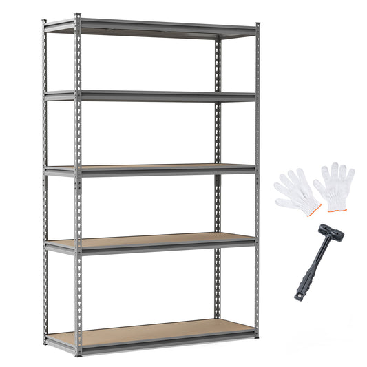 Patiojoy 5-Tier Heavy Duty Garage Shelving Unit 48" W x 18" D x 72" H Metal Storage Organizer Rack