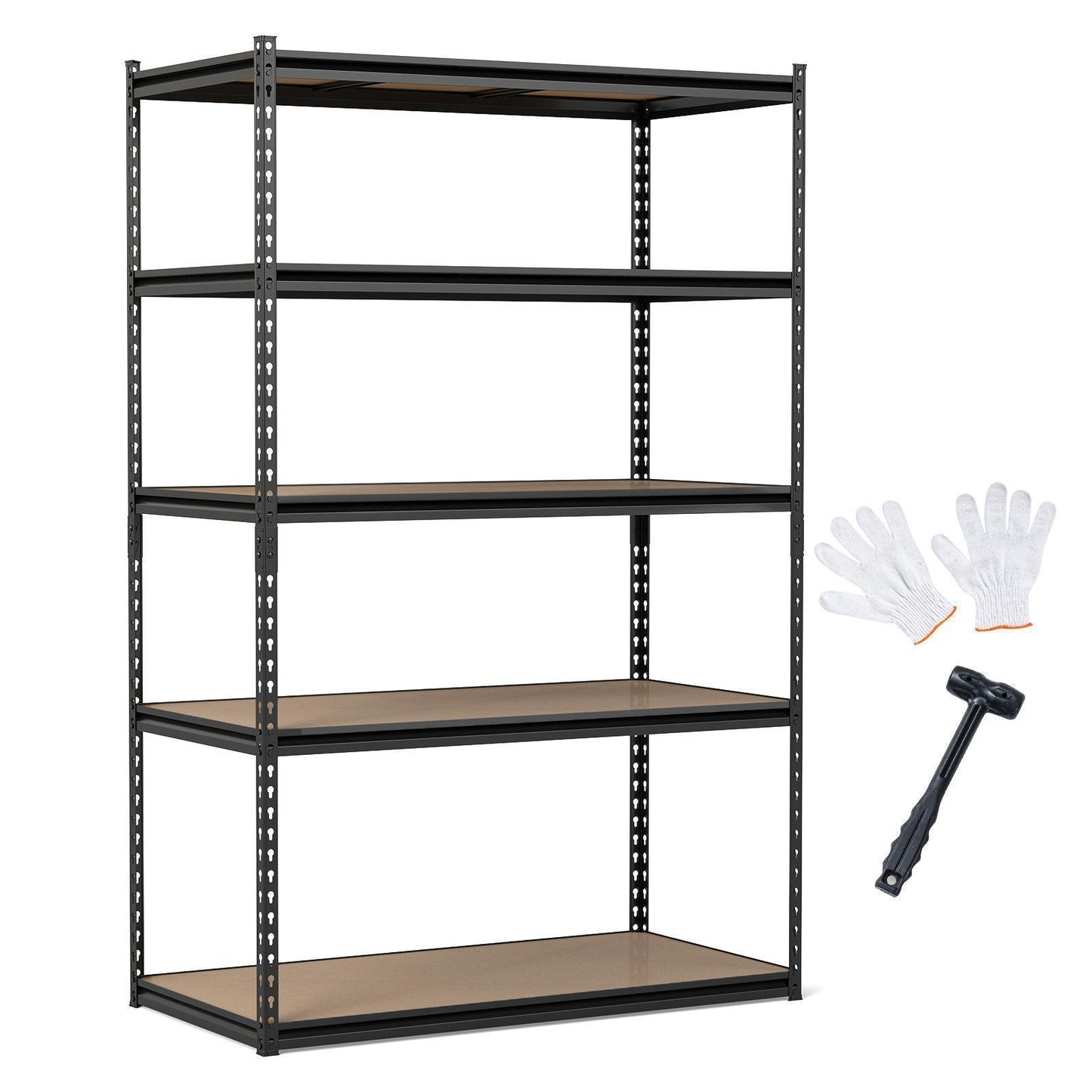 Patiojoy 5-Tier Heavy Duty Garage Shelving Unit 48" W x 24" D x 72" H Bolt-Free Assembly