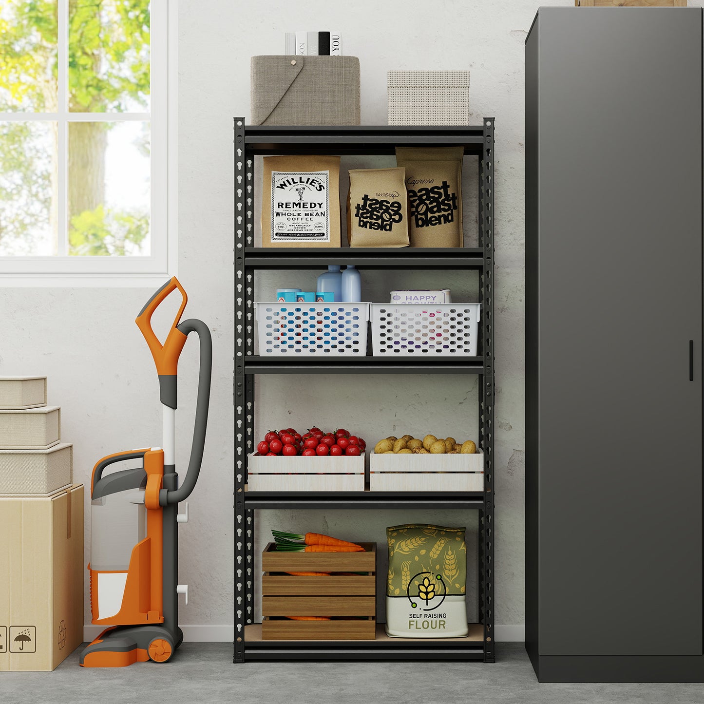 Patiojoy 5-Tier Adjustable Utility Shelf for Warehouse Basement Kitchen Pantry 30" W x 12" D x 60" H