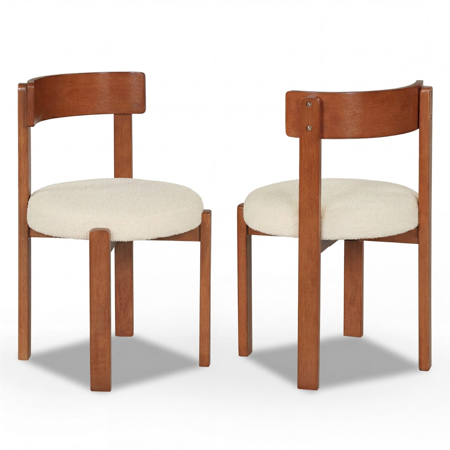 Patiojoy Set of 2/4 Modern Dining Chairs Armless Accent Chairs with Curved Backrest