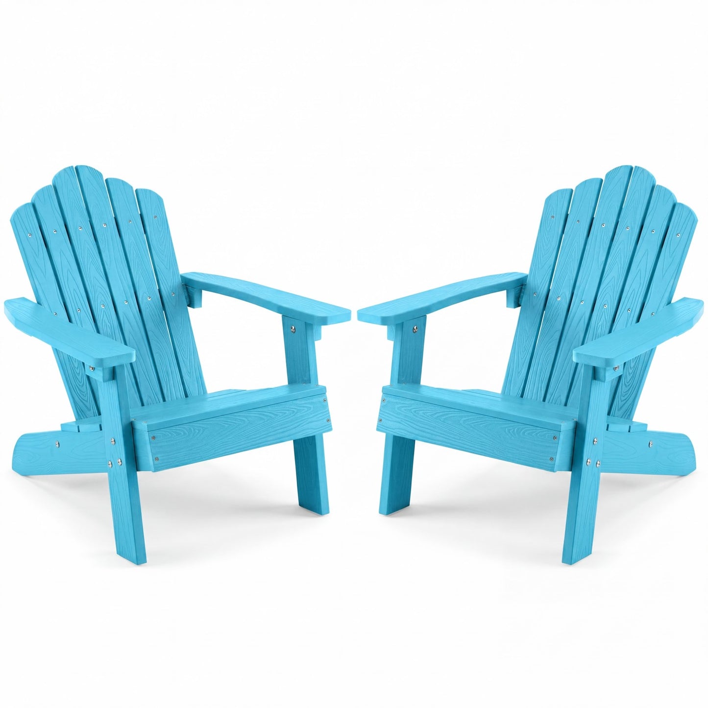 Patiojoy Adirondack Chairs for Kids Set of 2 Weather-Resistant HIPS Outdoor Chairs with Tilted High Backrest Turquoise/Brown/Pink/Red/Grey/White