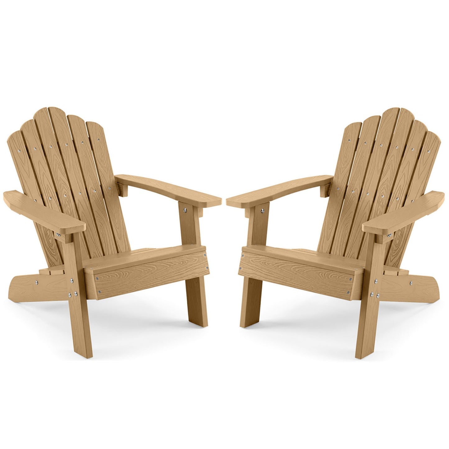 Patiojoy Adirondack Chairs for Kids Set of 2 Weather-Resistant HIPS Outdoor Chairs with Tilted High Backrest Turquoise/Brown/Pink/Red/Grey/White
