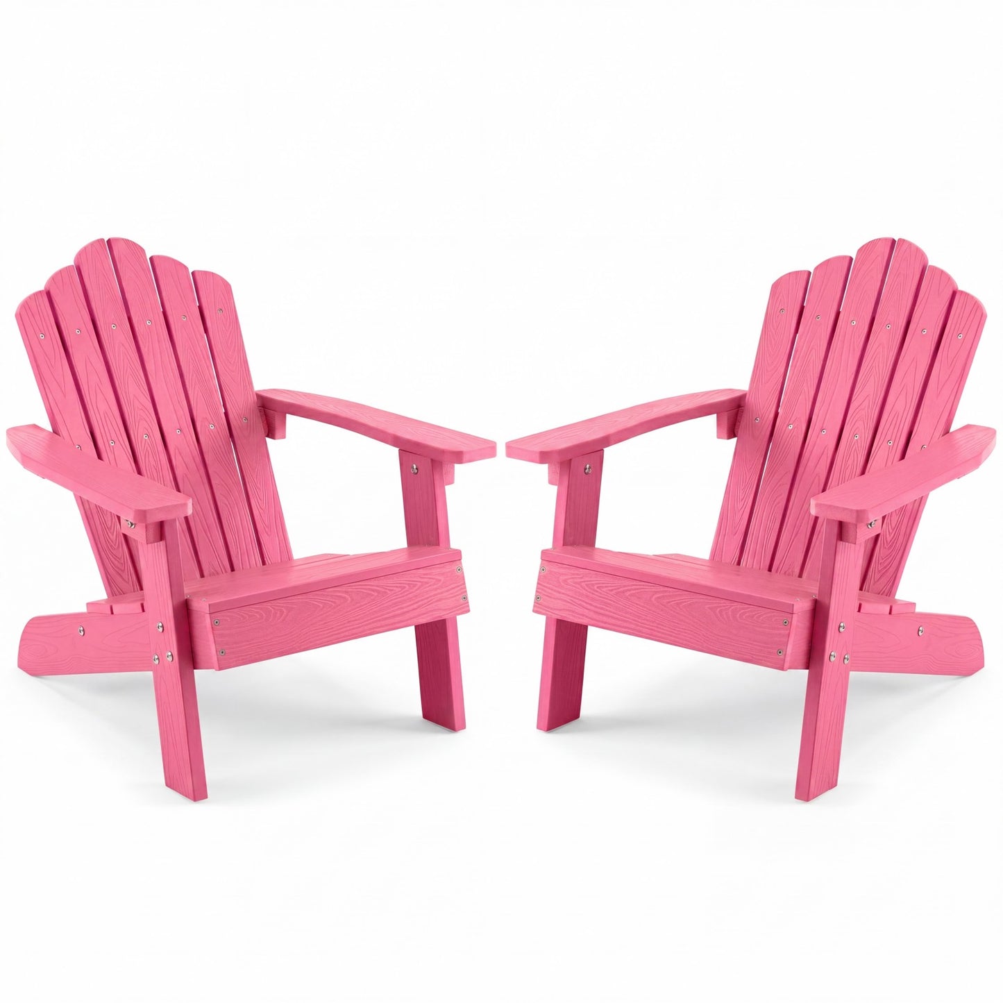Patiojoy Adirondack Chairs for Kids Set of 2 Weather-Resistant HIPS Outdoor Chairs with Tilted High Backrest Turquoise/Brown/Pink/Red/Grey/White