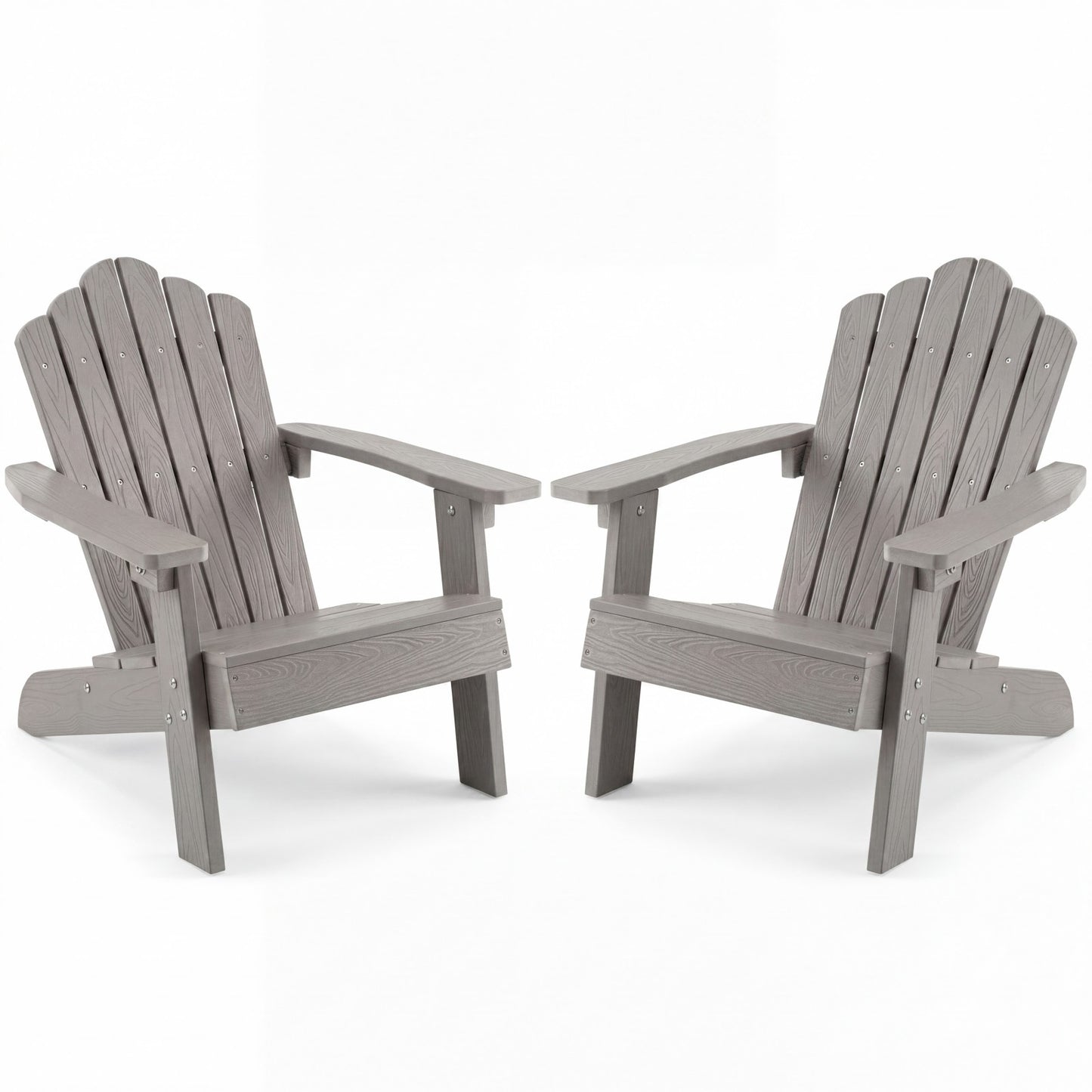 Patiojoy Adirondack Chairs for Kids Set of 2 Weather-Resistant HIPS Outdoor Chairs with Tilted High Backrest Turquoise/Brown/Pink/Red/Grey/White