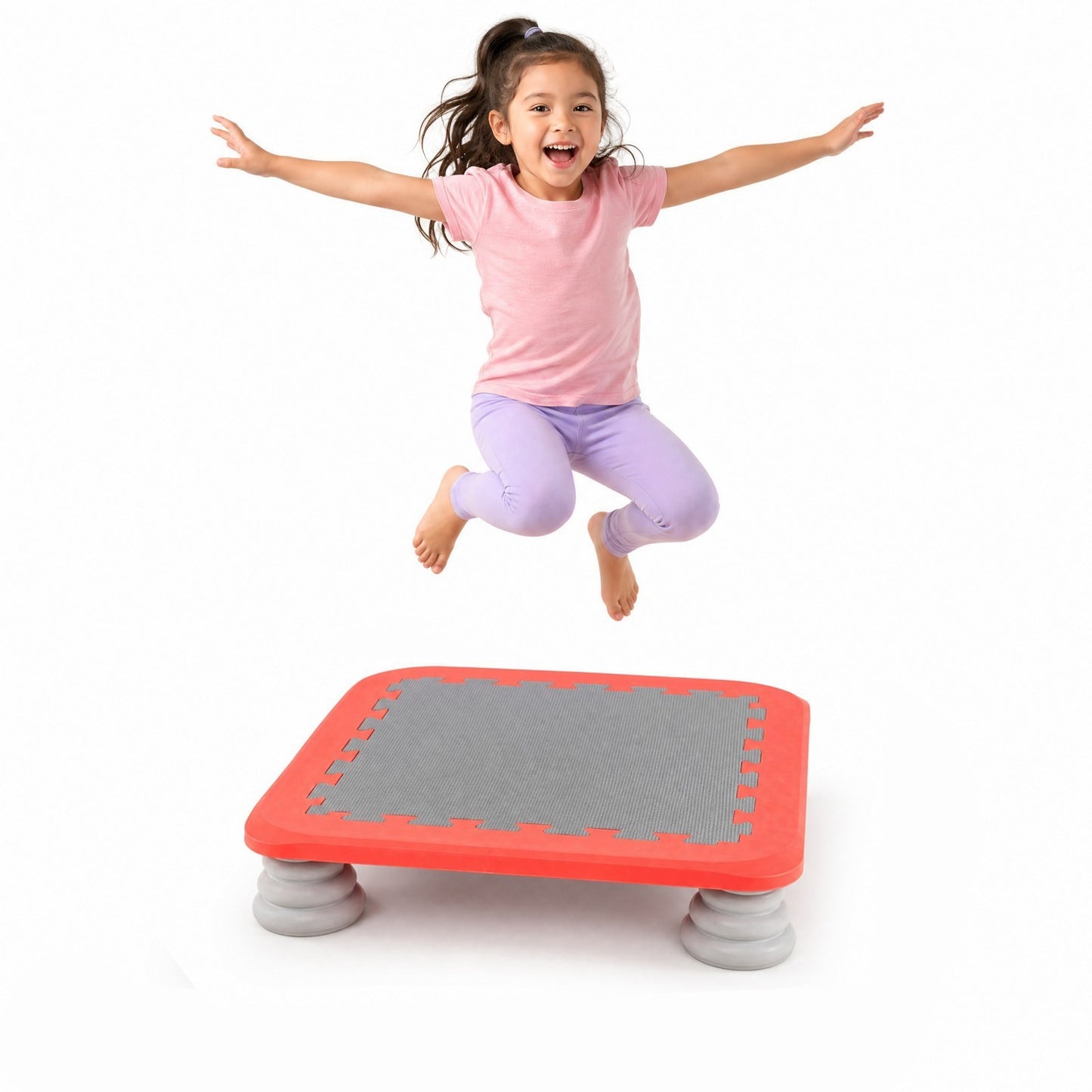 Patiojoy Kids Mini Trampoline 25.5" Sensory Balance Jump Toy with 4 Removable & Non-Slip Foot Pads