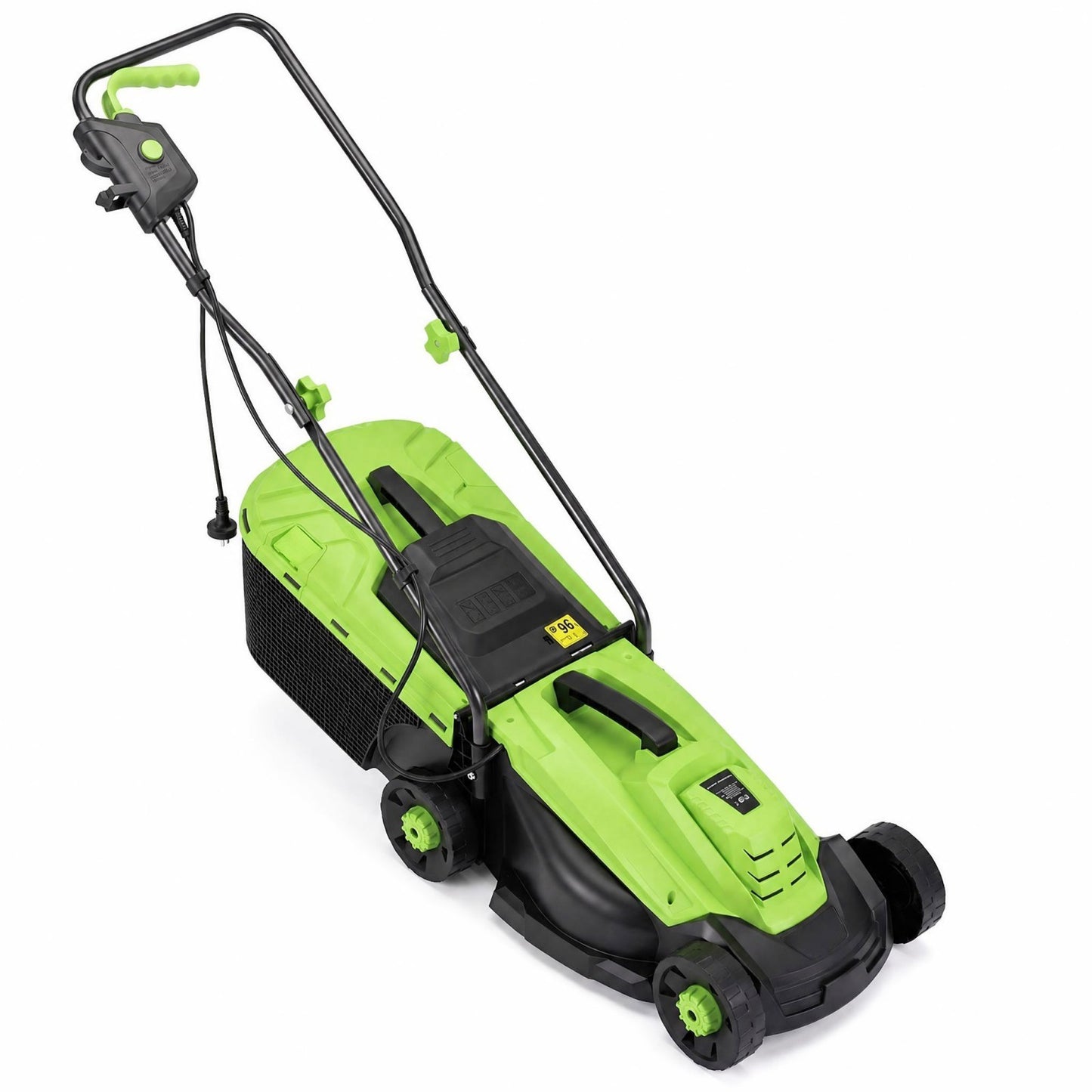 Patiojoy 12-Amp 13-Inch Corded Electric Lawn Mower With 3-Position Height Adjustment Green/Orange