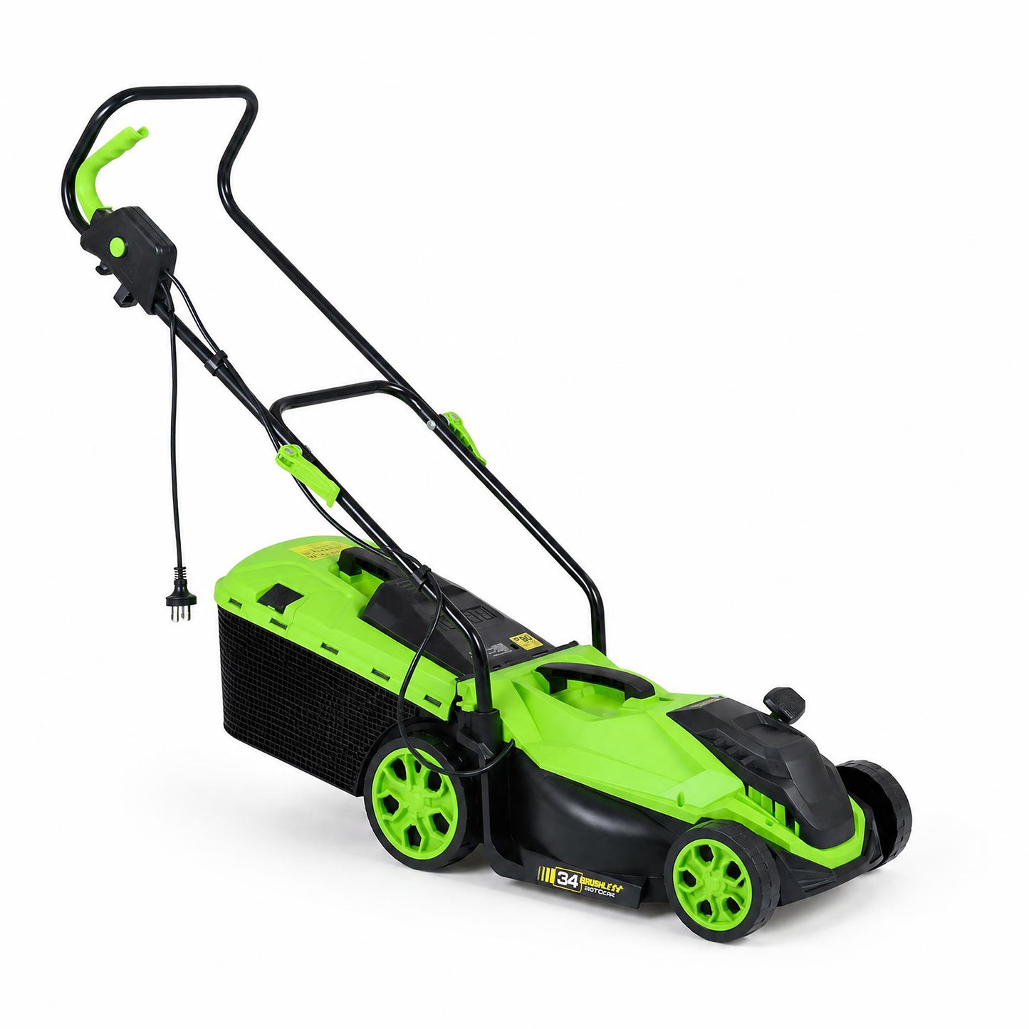 Patiojoy 12-Amp Corded Electric Lawn Mower 14-Inch Walk-Behind Push Mower with 8-Gallon Grass Bag 5-Position Height Adjustment Lightweight 21 lbs for Small Yards