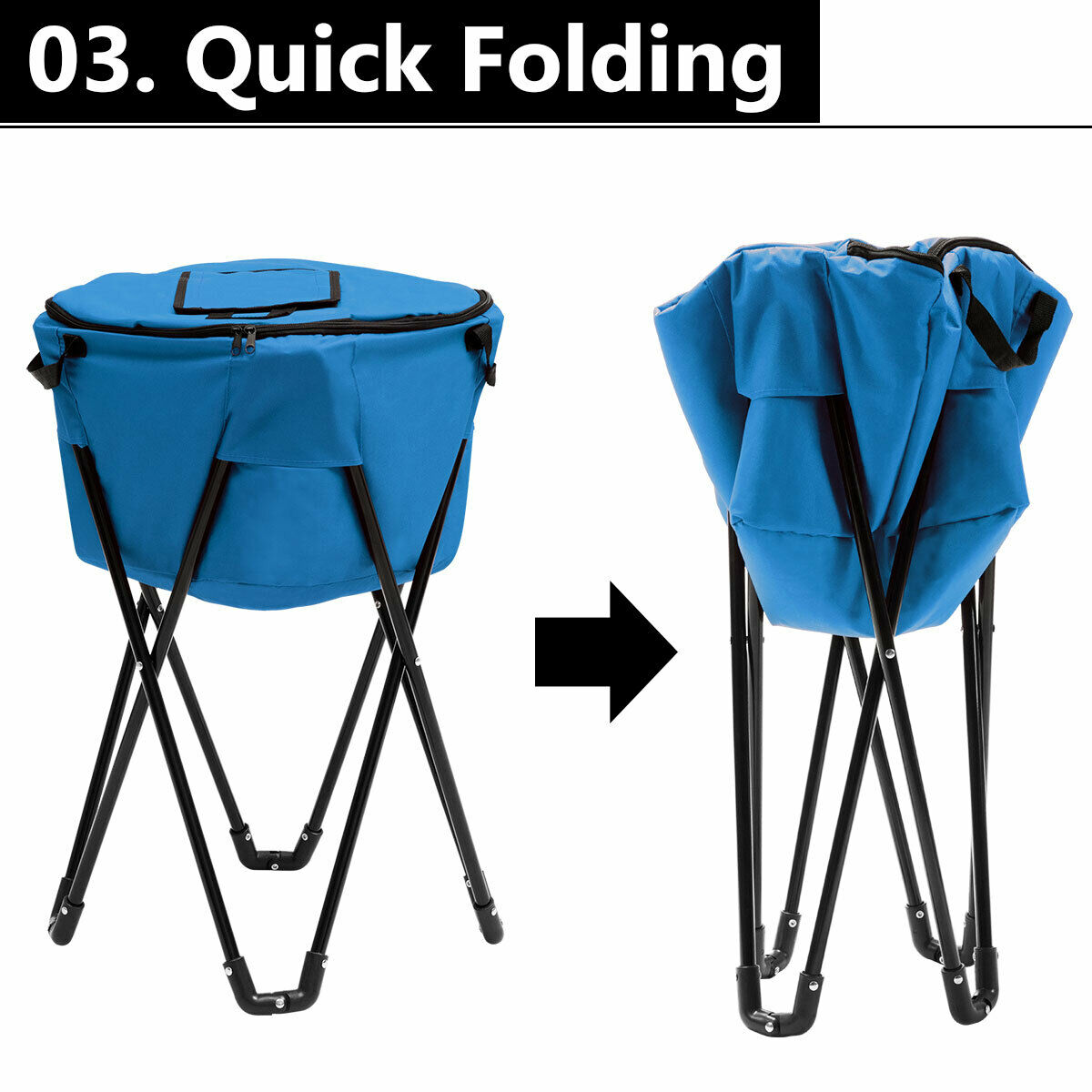 Patiojoy Portable Ice Cooler Bag Tub Cooler with Stand and Travel Bag For Outdoor Picnic