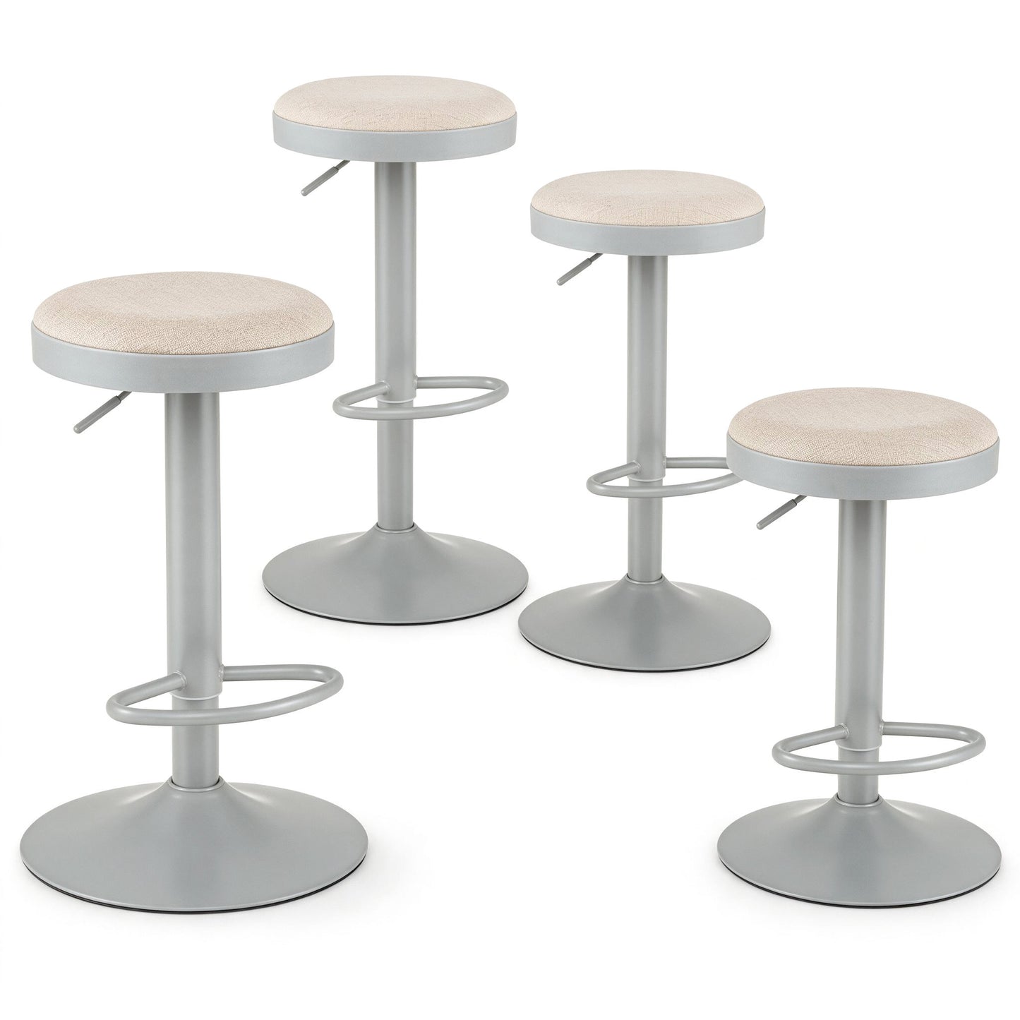 Patiojoy Height-Adjustable Kitchen Bar Stools Bar Stools Set of 2/4 White/Black/Green/Grey