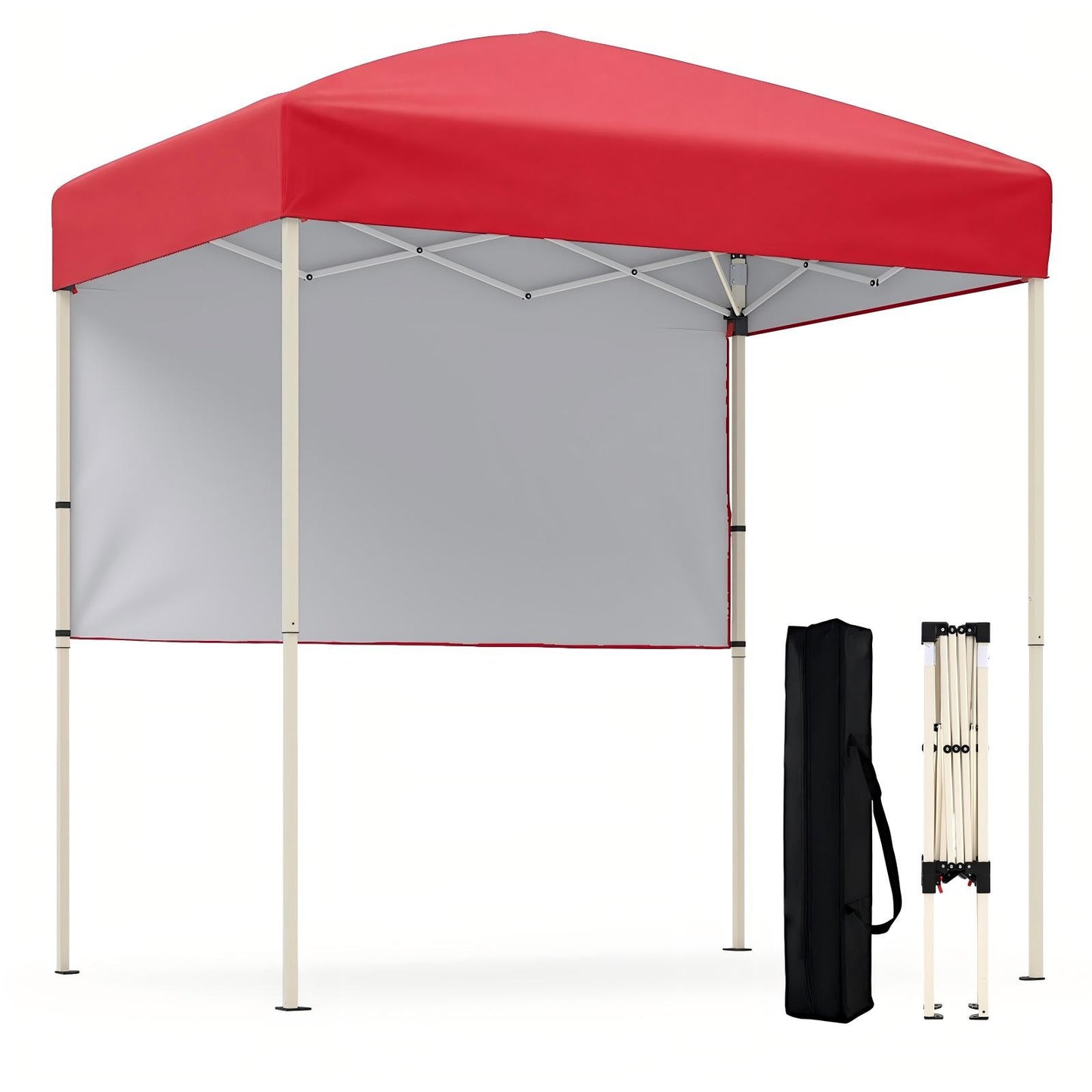 Patiojoy 6 x 4 FT Canopy Tent Pop Up Easy Setup Tent w/ 1 Half Sidewall Foldable & Portable Outdoor Gazebo Pink/Red/White/Gray/Blue