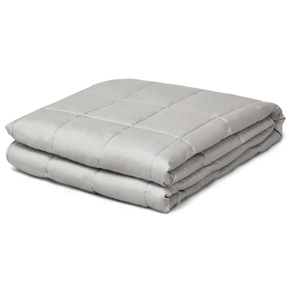 Topbuy Weighted Blankets 100% Cotton Glass Beads Filler Queen/King Size Light Gray