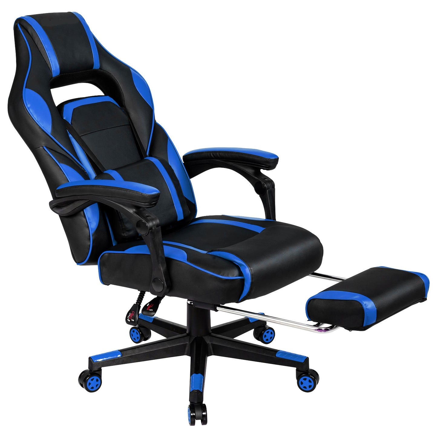 Topbuy Gaming Chair Height Adjustable with Cushion Ergonomic High Back Blue