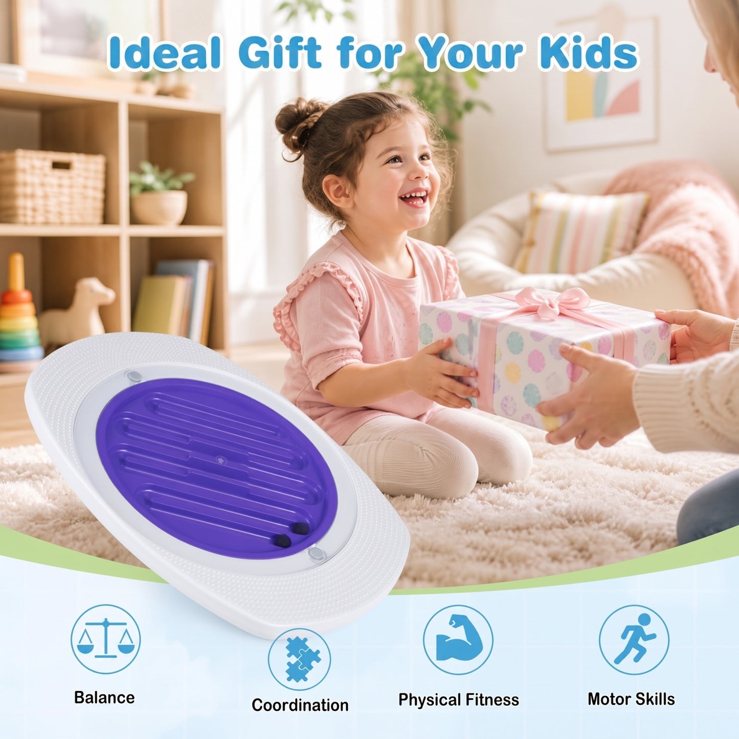 Patiojoy Costzon Kids Balance Board With 3 Maze Discs & 2 Balls