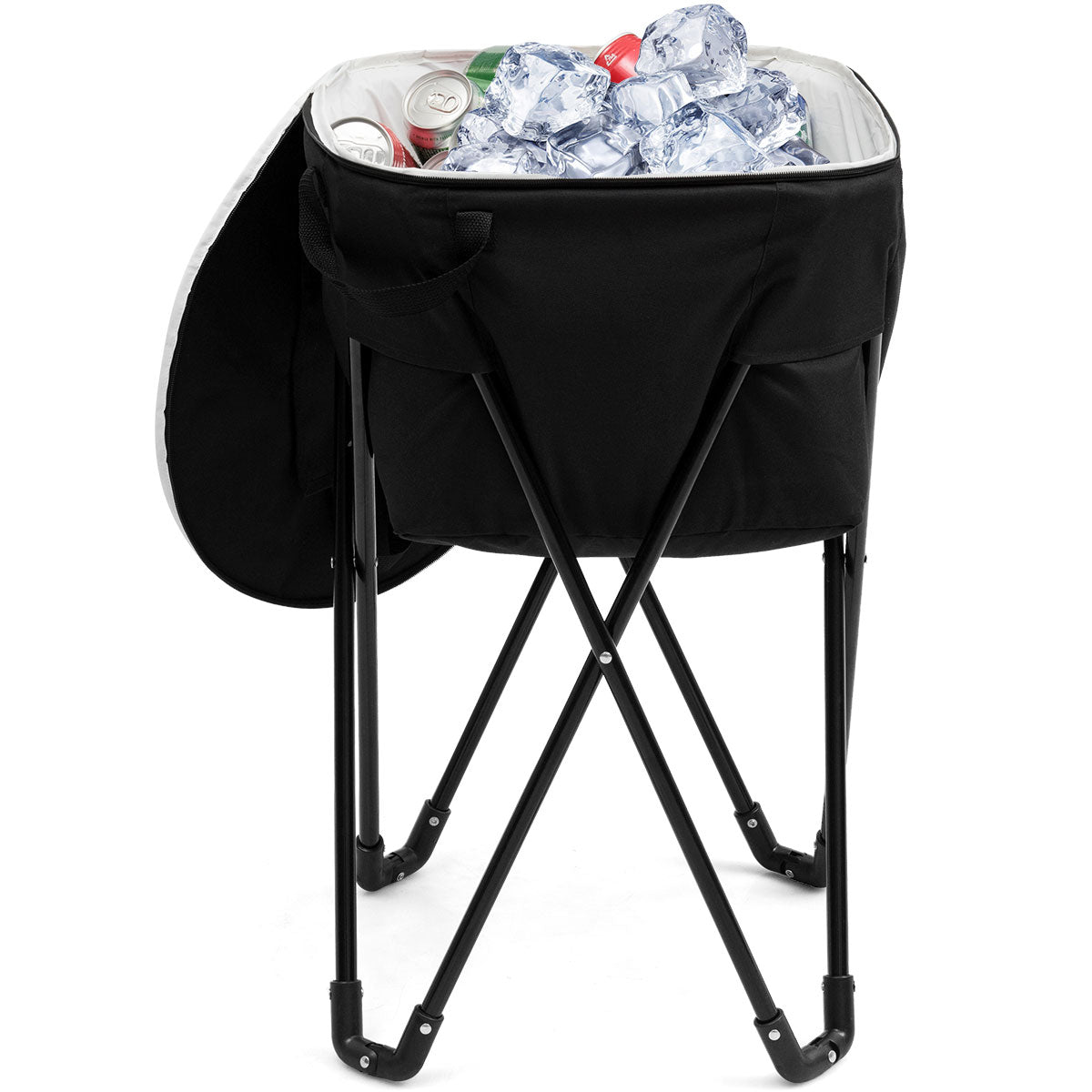 Patiojoy Portable Ice Cooler Bag Tub Cooler with Stand and Travel Bag For Outdoor Picnic