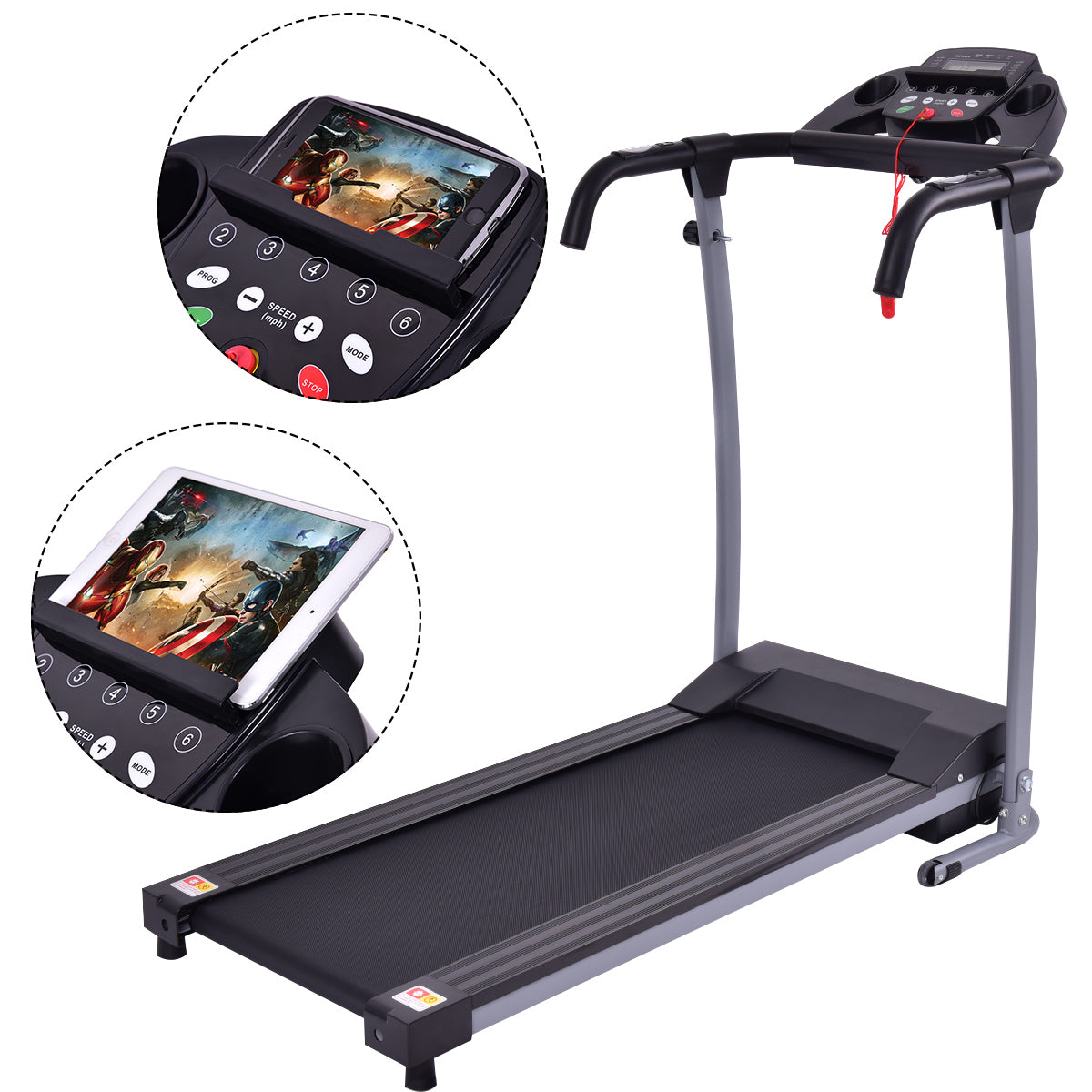 Topbuy 800W Folding Electric Treadmill Home Gym Fitness Running Machine