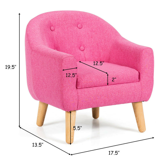 Topbuy Pink Kids Leisure Single Sofa Armrest Chair Home Furniture