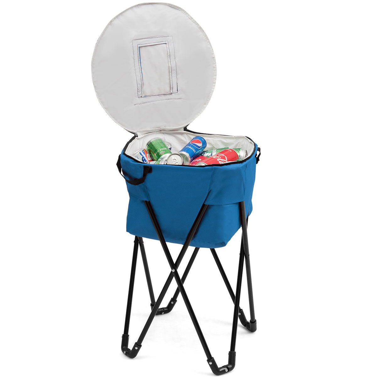 Topbuy Folding Camping Ice Cooler Bag,Portable outdoor Tub Party Picnic Cooler With Stand Blue