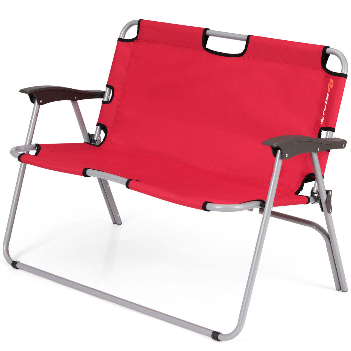 Topbuy 2 Person Camping Folding Chair Loveseat Bench Portable Outdoor Black