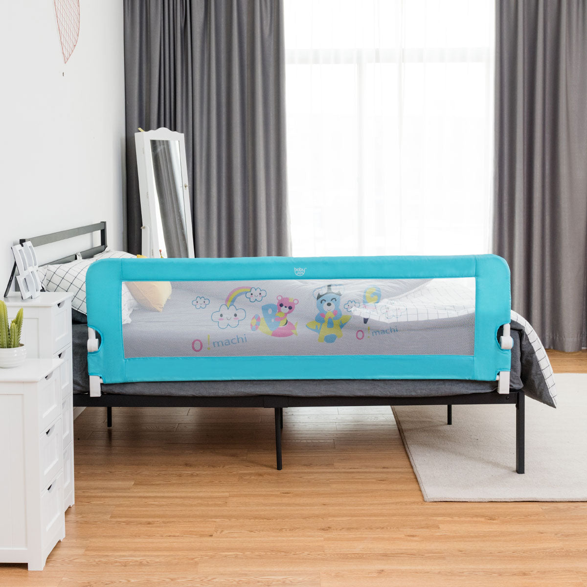 Topbuy 69'' Breathable Baby Toddler Bed Rail Guard Children Safety Blue