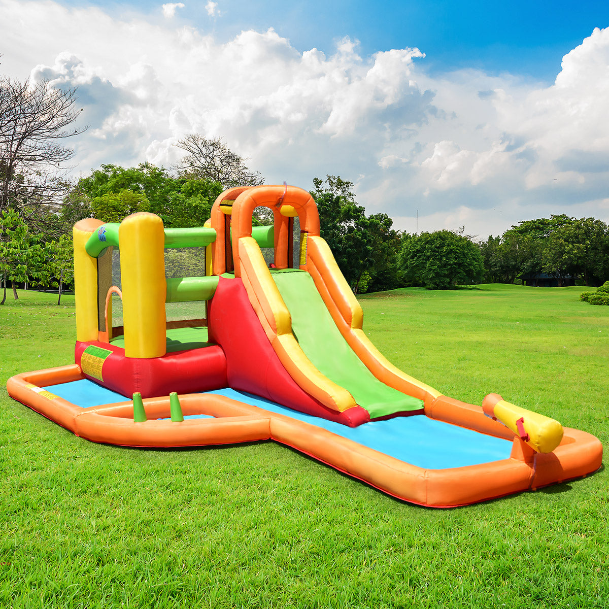 Topbuy Inflatable Splash Kids Water Park Slide Bounce Jumping Castle