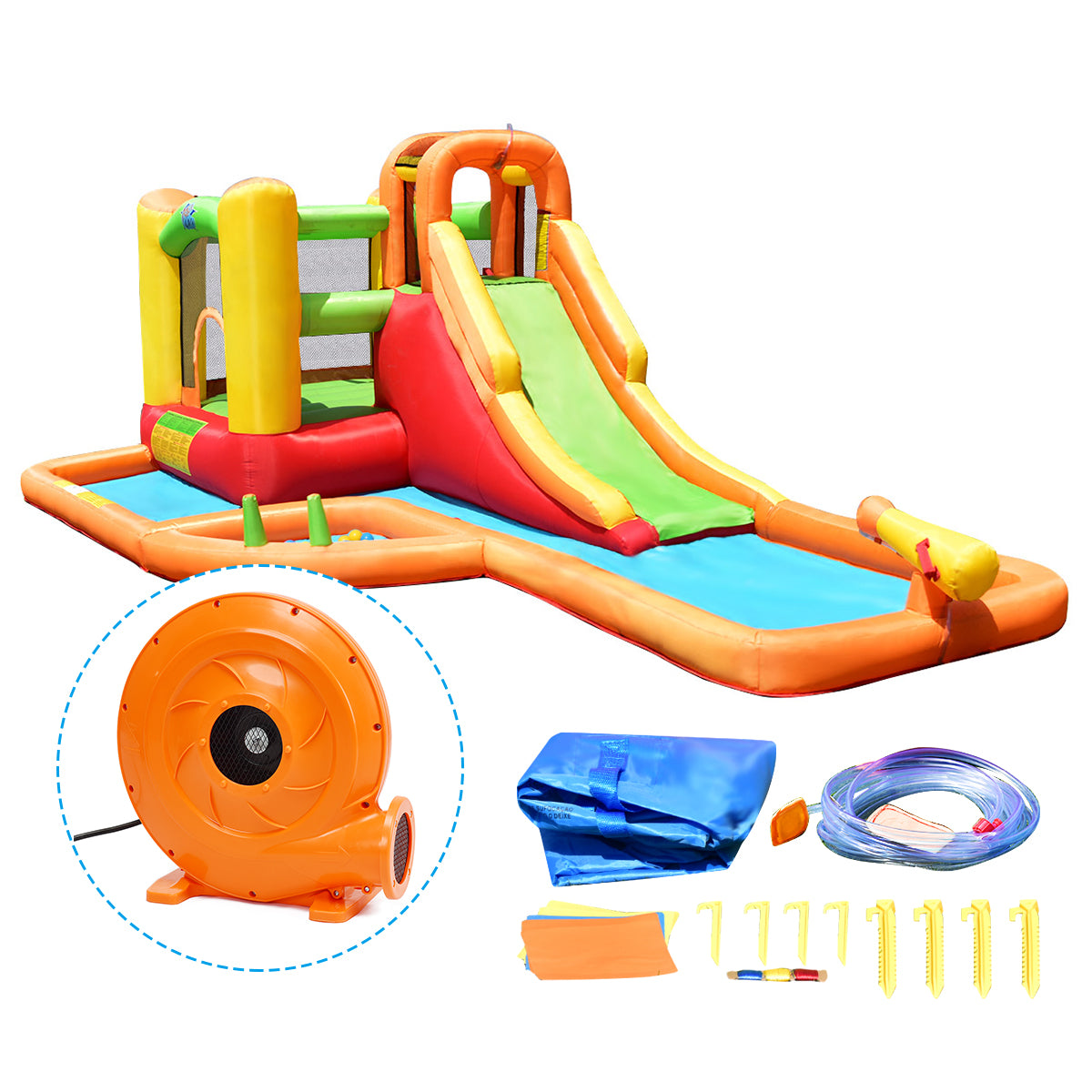 Topbuy Inflatable Splash Kids Water Park Slide Bounce Jumping Castle