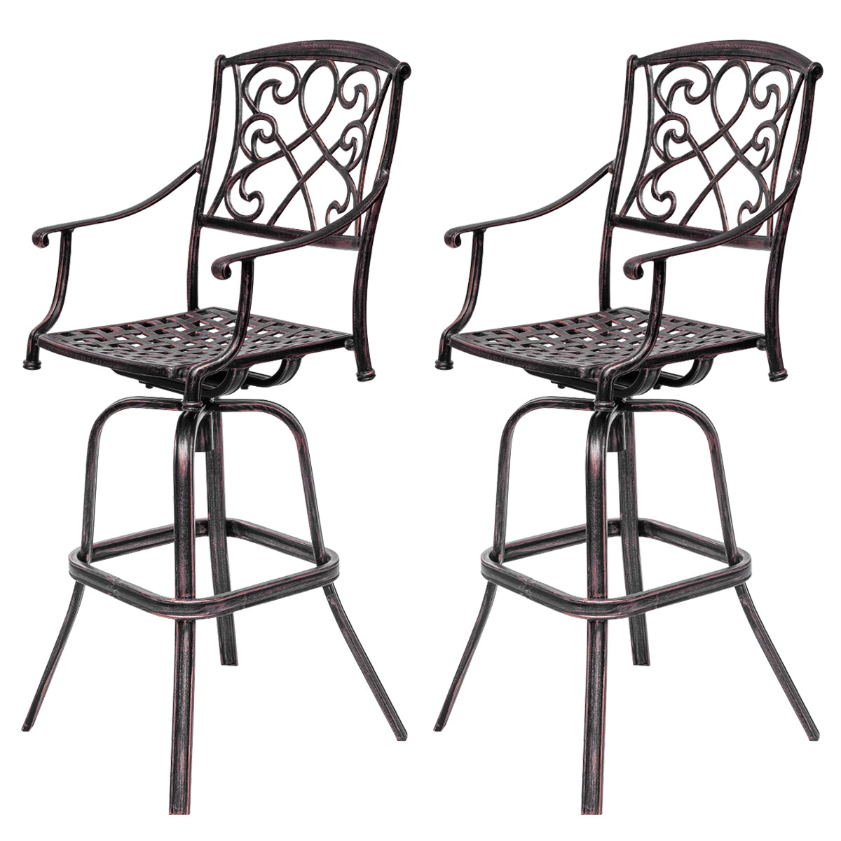Topbuy Set of 2 Cast Aluminum Chair Patio Furniture Antique Copper Outdoor