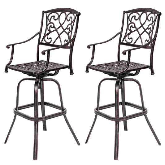 Topbuy Set of 2 Cast Aluminum Chair Patio Furniture Antique Copper Outdoor