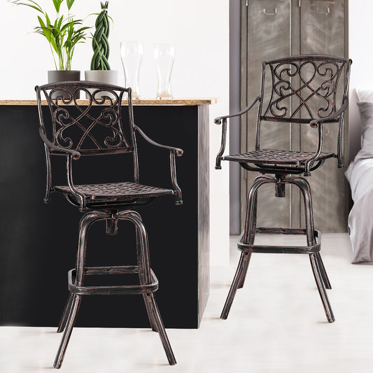 Topbuy Set of 2 Cast Aluminum Chair Patio Furniture Antique Copper Outdoor