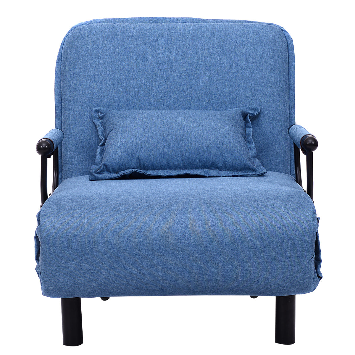 Topbuy Folding Sofa Bed Sleeper Armchair Lounge Couch 5 Position Home Furniture Blue