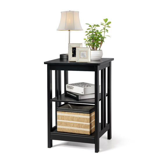 Topbuy 3-tier Nightstand  Round Corners End Table