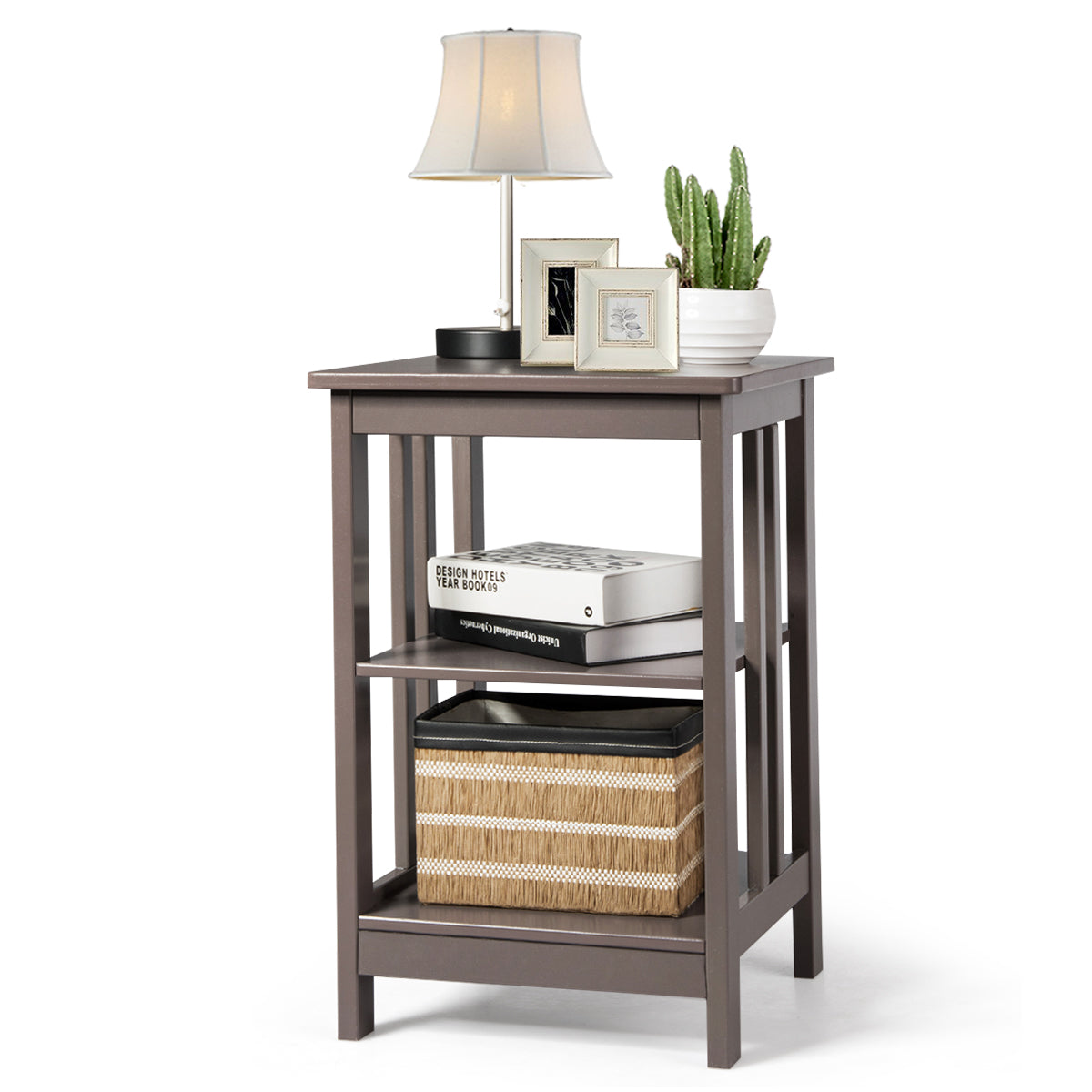 Topbuy 3-tier Nightstand  Round Corners End Table