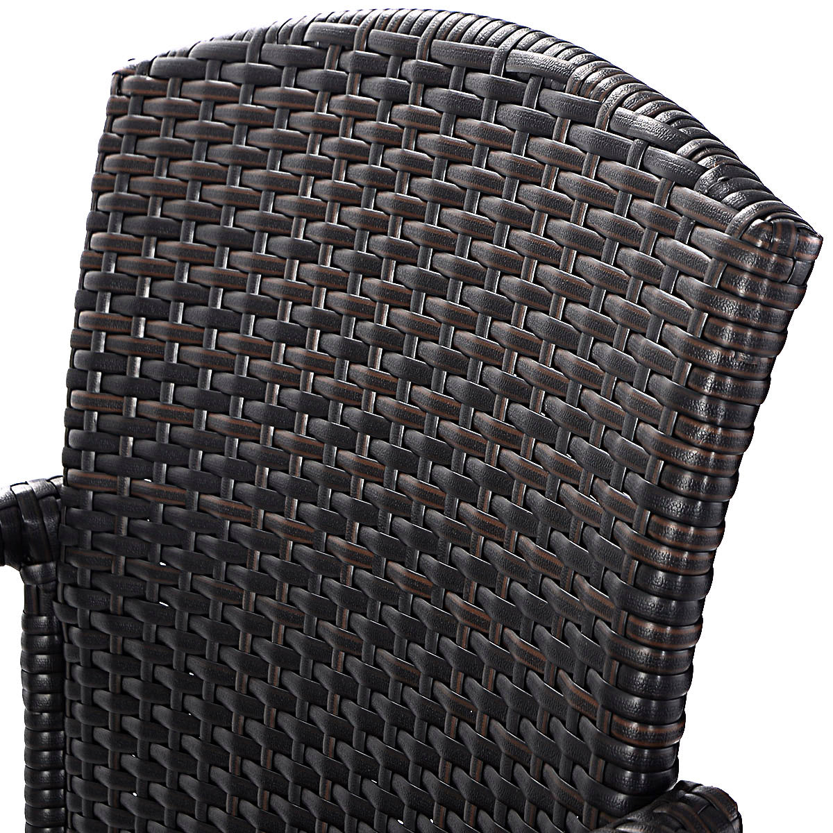 Patiojoy 2 PCS Bar Stool Rattan Wicker Dining Chair Armrest Patio Furniture