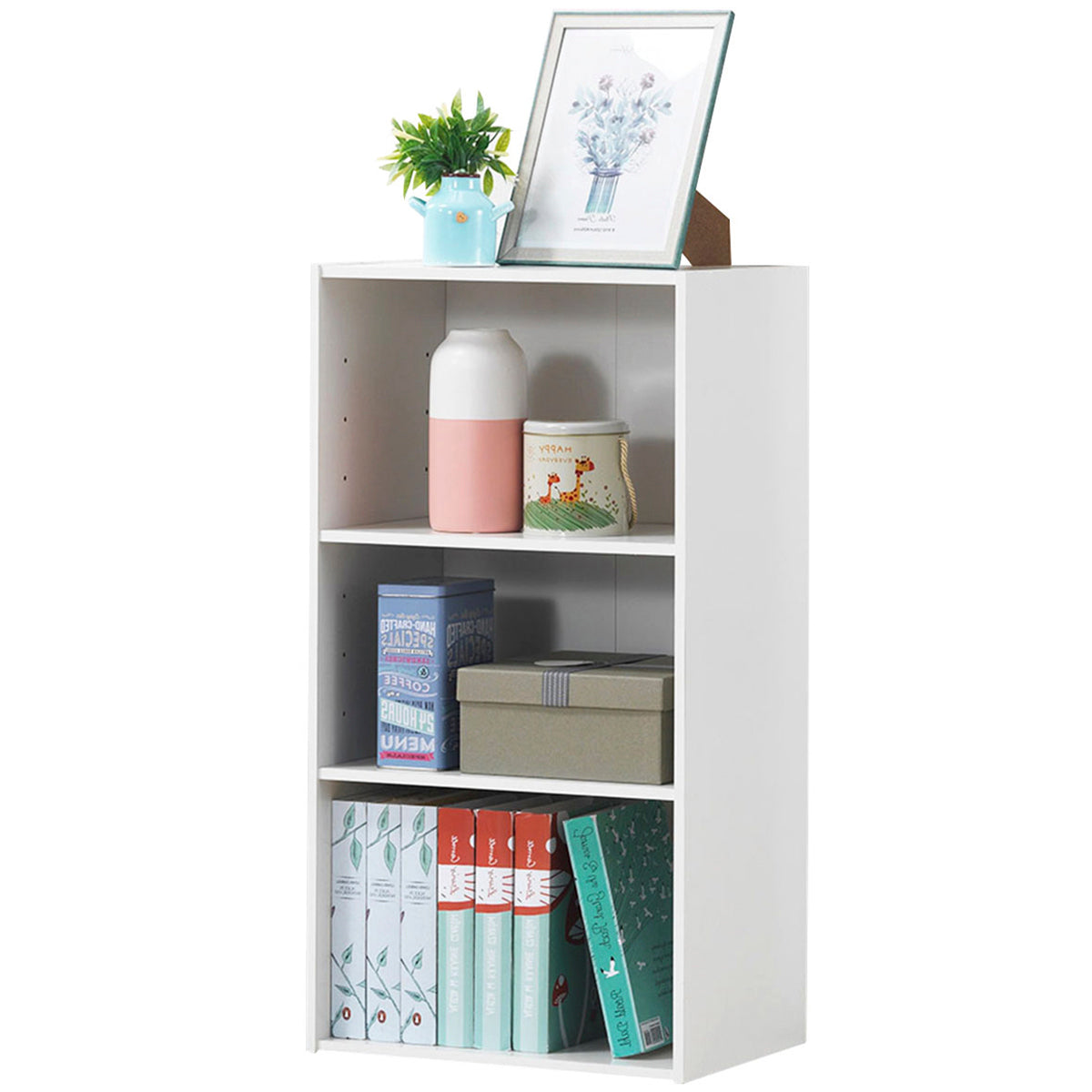 Topbuy 3-Tier Storage Cabinet Multi-functional Display Open shelf Bookcase MDF