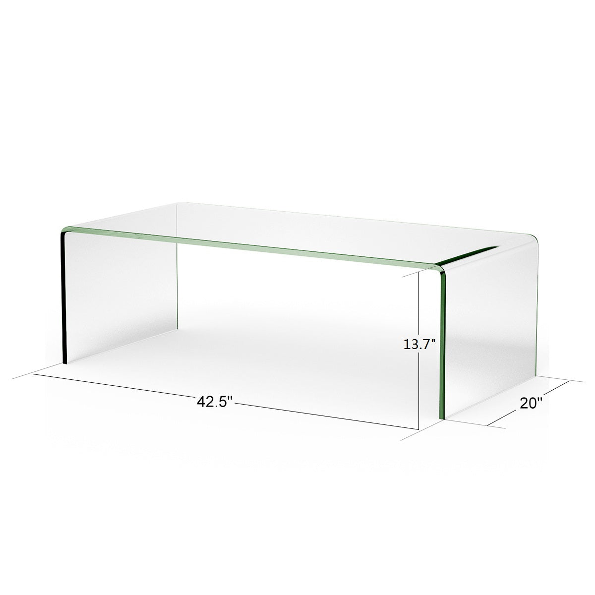 Topbuy Glass Coffee Table Modern Clear Tempered Glass Coffee Table for Living Room