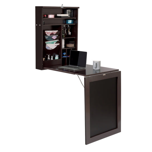 Topbuy Wall Mounted Table Fold Out Convertible Desk With Space Saver Chalkboard Coffee