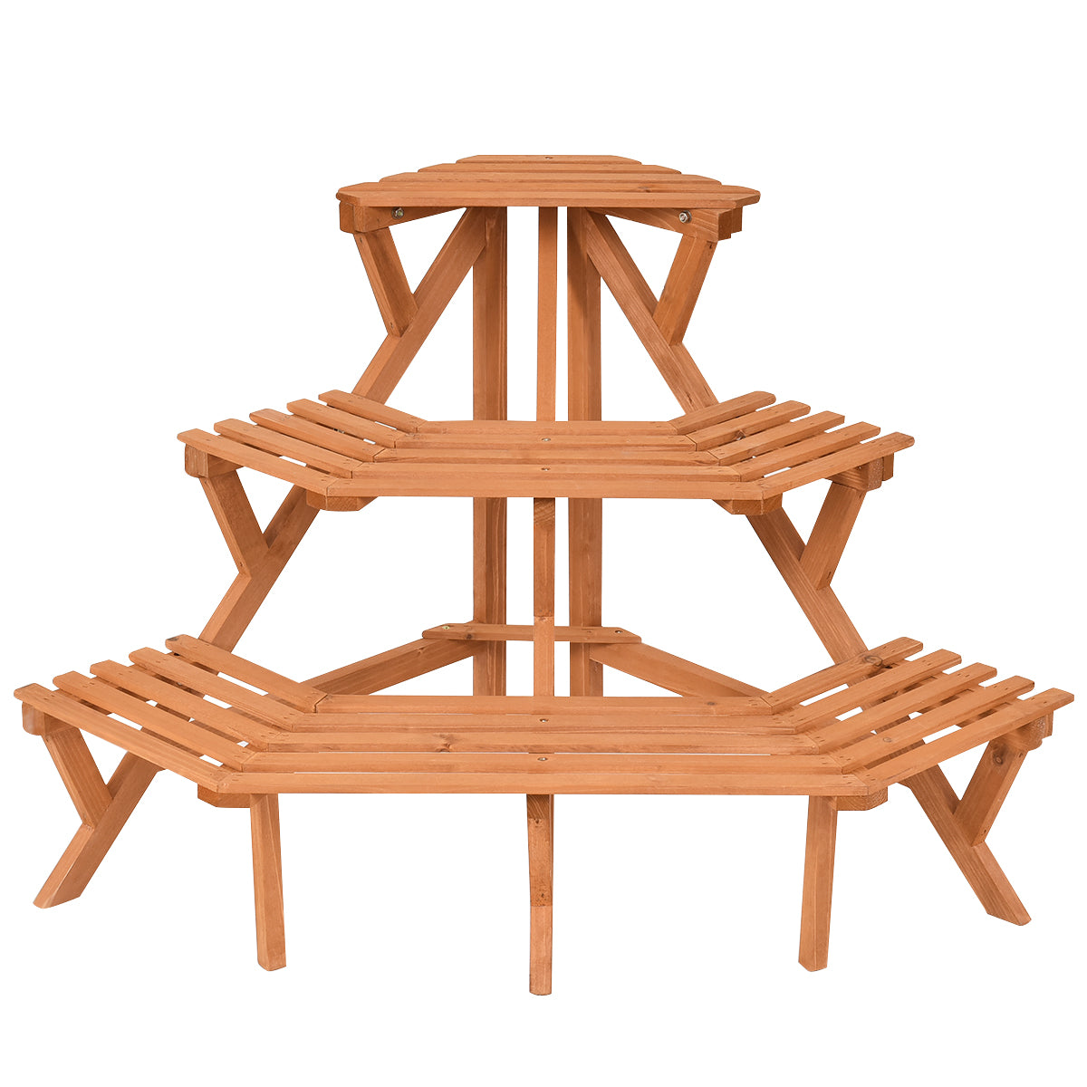 Topbuy Corner Flower Stand 3 Tier Ladder Pot Shelf