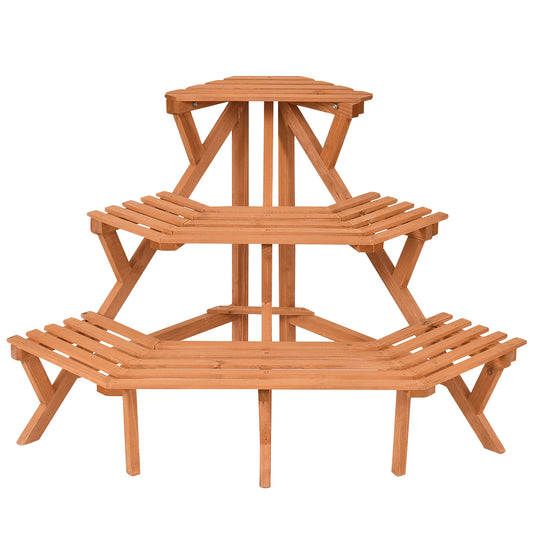 Topbuy Corner Flower Stand 3 Tier Ladder Pot Shelf