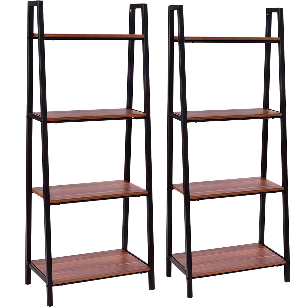 Topbuy 2PCS 4-Tier Ladder Flower Racks Plant Stand Storage Book Shelf for Garden Pation