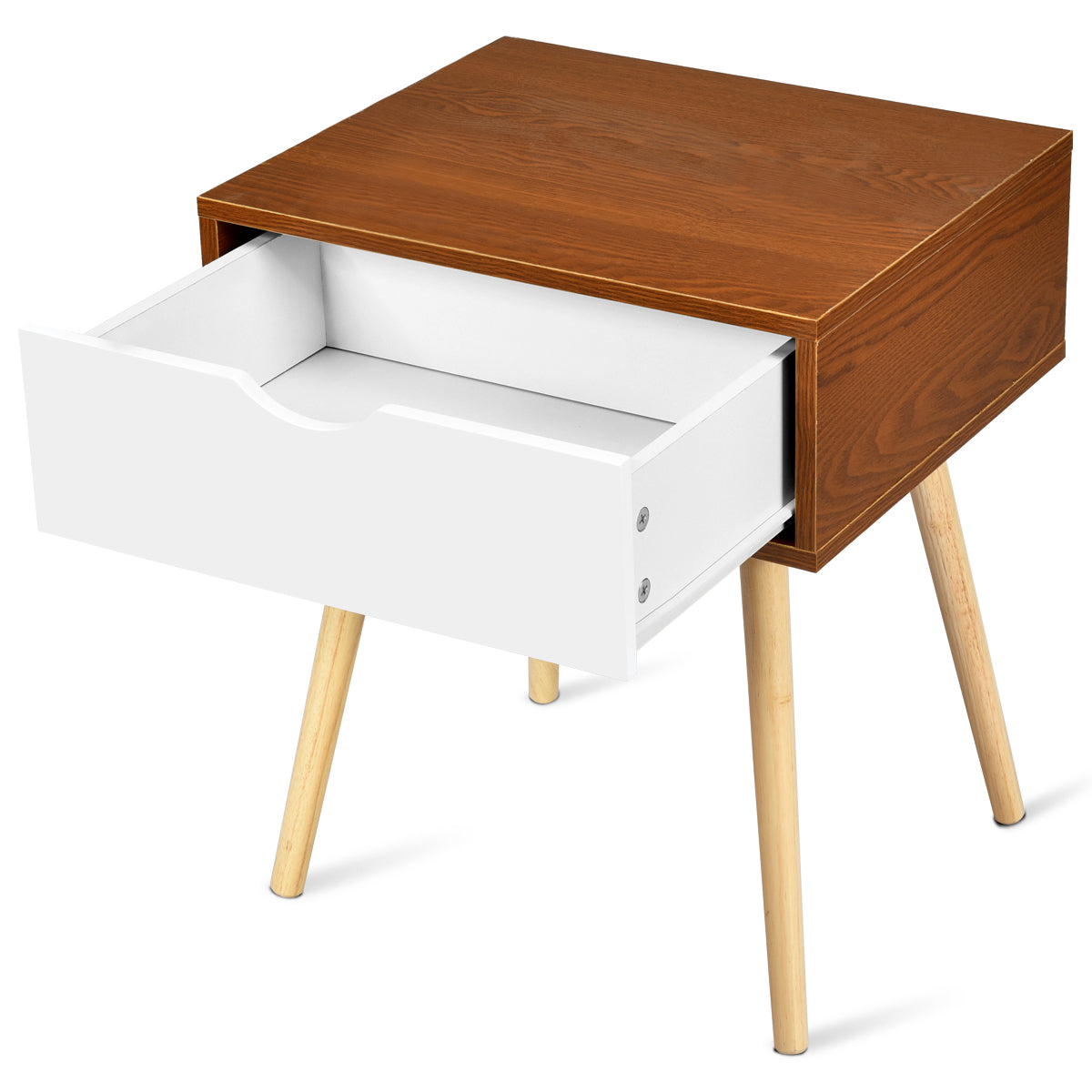 Topbuy End Table Sofa Bed Side Table Nightstand Bedroom Furniture W/ Storage Drawer